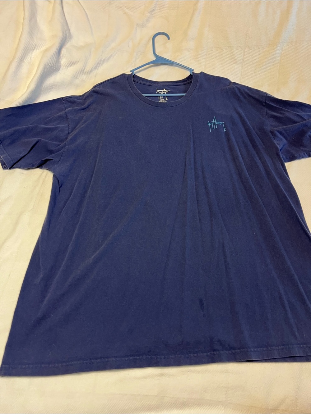 Guy Harvey Navy Short-Sleeve Crewneck Tee with Teal Logo